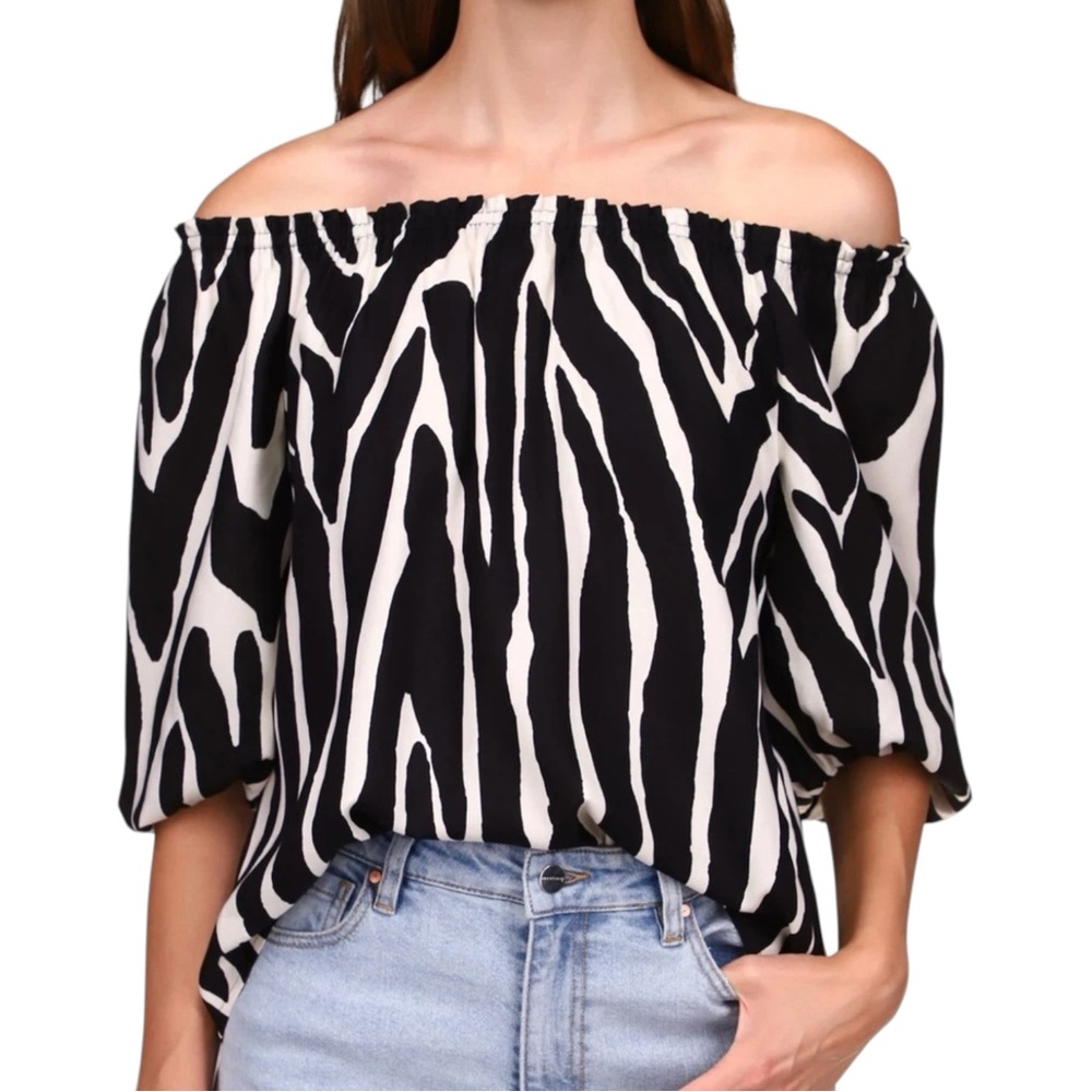 Sanctuary Black and White Zebra Blouse